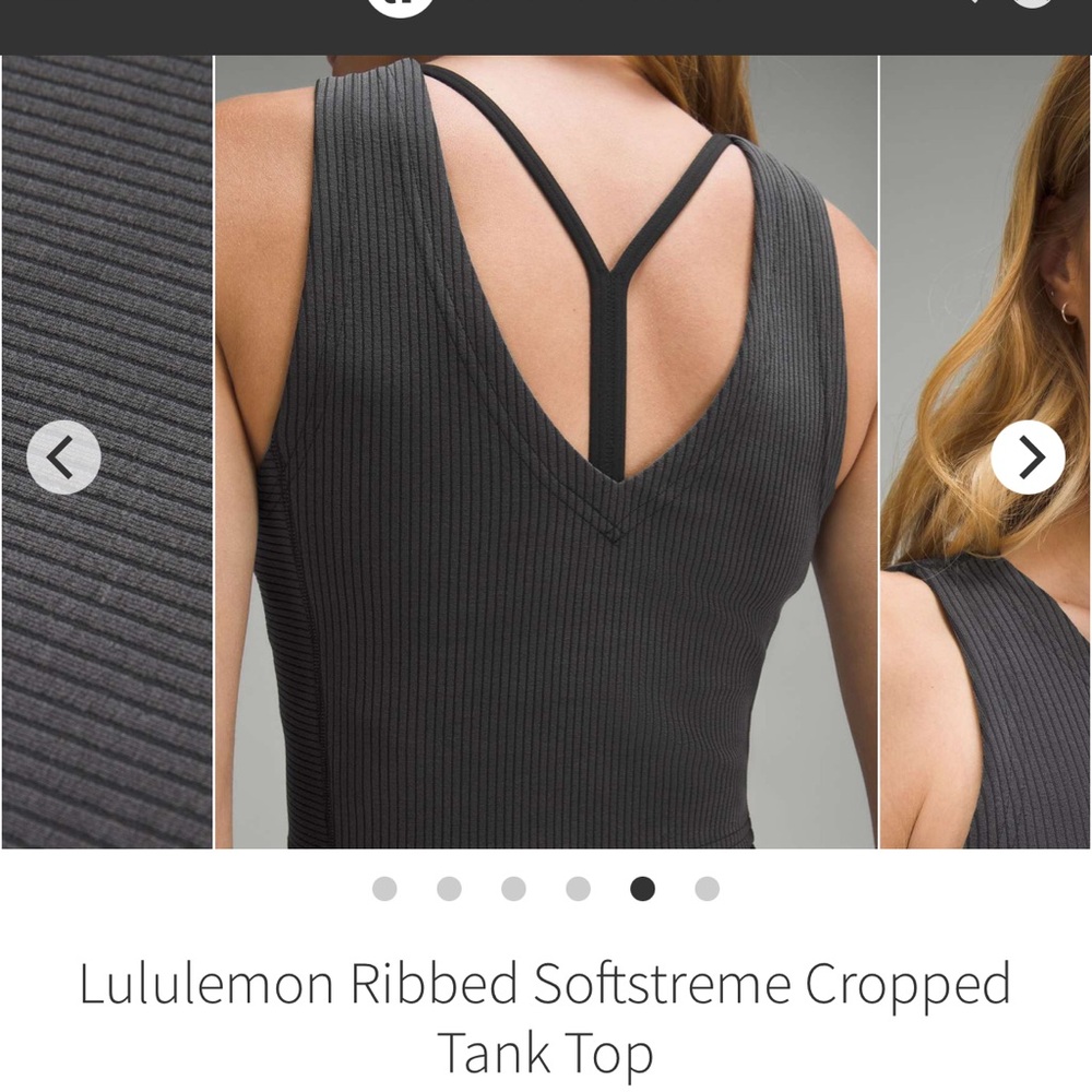 Lululemon Ribbed SoftstremeCropped Tank - Picture 2 of 7